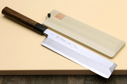 Yoshihiro Hongasumi Blue Steel Edo Usuba Traditional Japanese Vegetable Chopping Chef Knife, Rosewood Handle