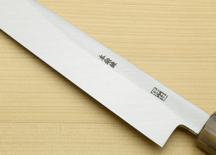 Yoshihiro Hongasumi Blue Steel Yanagi Sushi Sashimi Japanese Knife Ebony Handle
