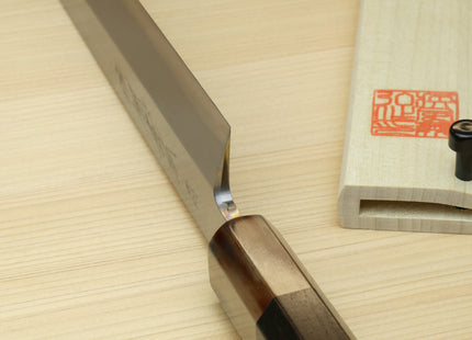 Yoshihiro Hongasumi Blue Steel Yanagi Sushi Sashimi Japanese Knife Ebony Handle