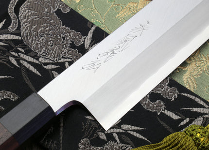 Yoshihiro Hongasumi Ginsan (Hakugin) High Carbon Stain Resistant Kama Usuba Traditional Japanese Vegetable Chopping Chef Knife Shitan Handle