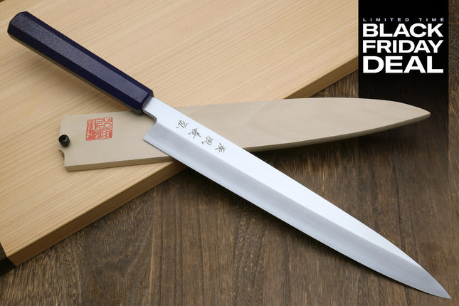 (BF Sale) Yoshihiro Inox Stainless Steel Yanagi Sushi Sashimi Japanese Knife, Handle Type A (Blade Length 11.8" (300mm))