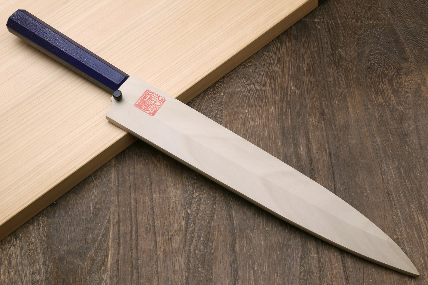 Yoshihiro Inox Stainless Steel Yanagi Sushi Sashimi Japanese Knife with Saya Cover - Handle Type A