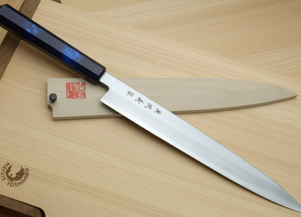 Yoshihiro Inox Stainless Steel Yanagi Sushi Sashimi Japanese Knife with Saya Cover - Handle Type B