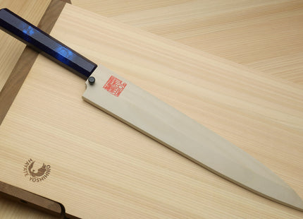 Yoshihiro Inox Stainless Steel Yanagi Sushi Sashimi Japanese Knife with Saya Cover - Handle Type B