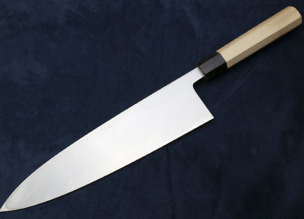 Yoshihiro Kasumi White Steel Deba Fish Fillet Knife - Hand-Etched Gold 3-SET, Limited Edition, 300mm (Magnolia Handles)