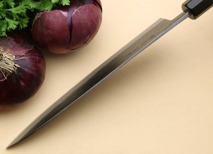 Yoshihiro Kurouchi Black-Forged Blue Steel Stainless Clad Gyuto Chefs Knife (Ebony Handle)