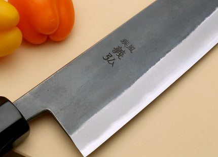 Yoshihiro Kurouchi Black-Forged Blue Steel Stainless Clad Gyuto Chefs Knife Kaede wood Handle