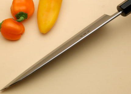 Yoshihiro Kurouchi Black-Forged Blue Steel Stainless Clad Gyuto Chefs Knife Kaede wood Handle