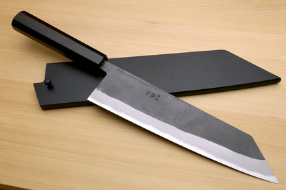 Yoshihiro Kurouchi Black-Forged Blue Steel Stainless Clad Kiritsuke Chef Knife Ebony wood Handle