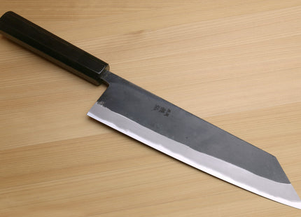 Yoshihiro Kurouchi Black-Forged Blue Steel Stainless Clad Kiritsuke Chef Knife Ebony wood Handle
