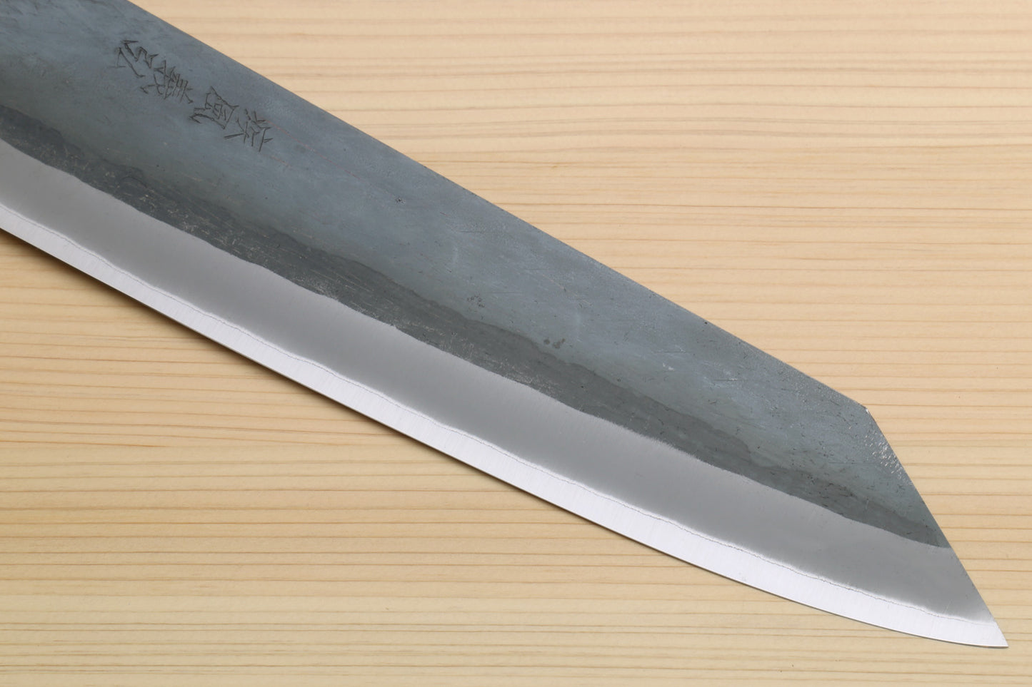 Yoshihiro Kurouchi Black-Forged Blue Steel Stainless Clad Kiritsuke Multipurpose Chef Knife (Ebony Handle)