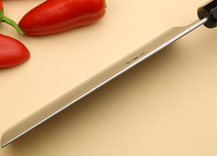 Yoshihiro Kurouchi Black-Forged Blue Steel Stainless Clad Nakiri Japanese Vegetable Knife Kaede Wood Handle