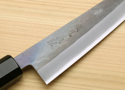 Yoshihiro Kurouchi Black-Forged Blue Steel Stainless Clad Petty-Kiritsuke Utility Knife (Ebony Handle)