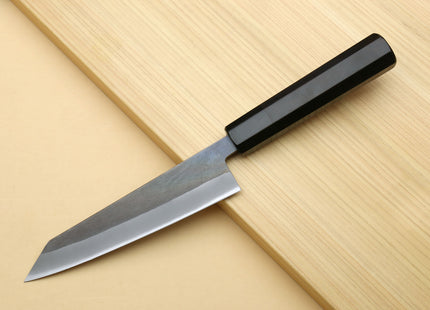 Yoshihiro Kurouchi Black-Forged Blue Steel Stainless Clad Petty-Kiritsuke Utility Knife (Ebony Handle)