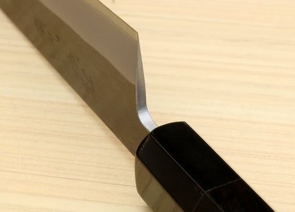 Yoshihiro Kurouchi Black-Forged Blue Steel Stainless Clad Petty-Kiritsuke Utility Knife (Ebony Handle)