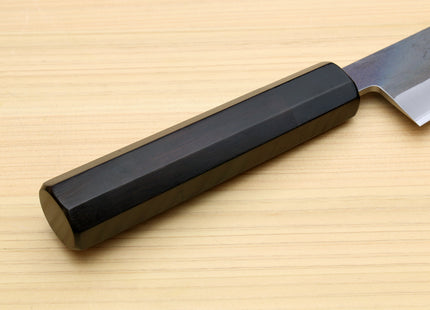 Yoshihiro Kurouchi Black-Forged Blue Steel Stainless Clad Petty-Kiritsuke Utility Knife (Ebony Handle)