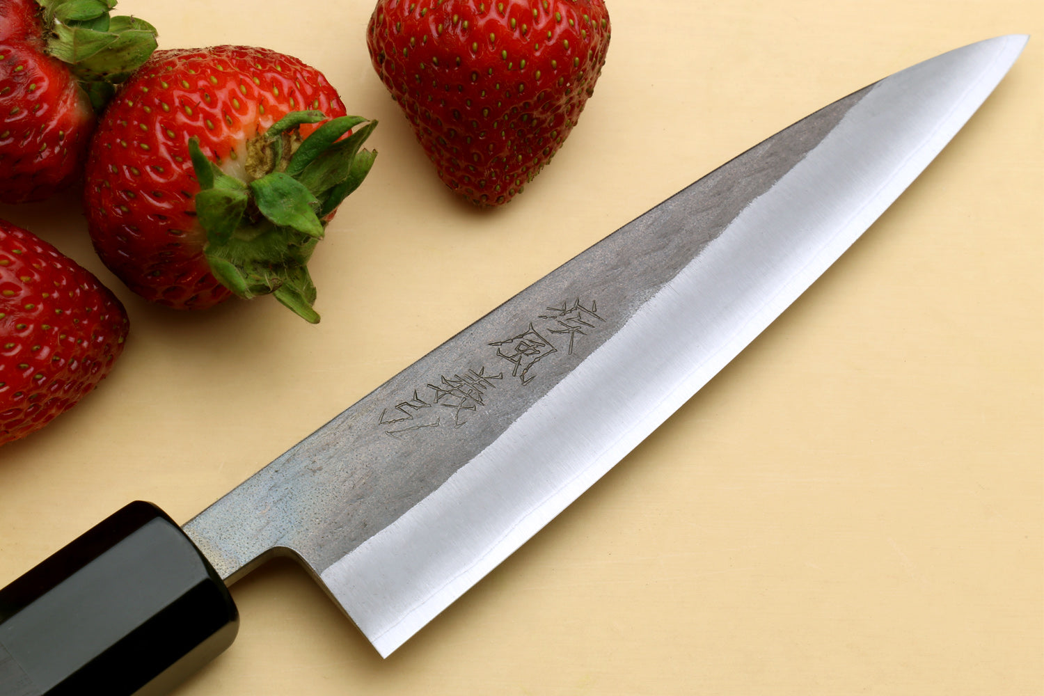 Yoshihiro Kurouchi Black-Forged Blue Steel Stainless Clad Petty Utility Knife (Ebony Handle)