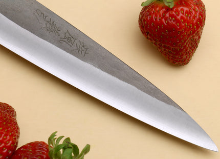 Yoshihiro Kurouchi Black-Forged Blue Steel Stainless Clad Petty Utility Knife (Ebony Handle)