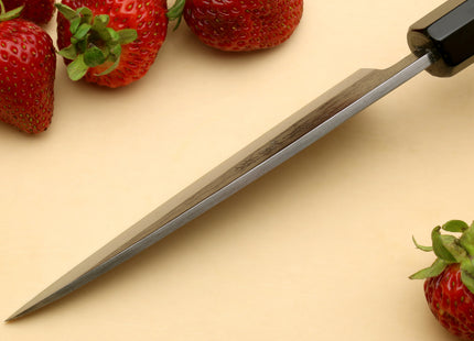 Yoshihiro Kurouchi Black-Forged Blue Steel Stainless Clad Petty Utility Knife (Ebony Handle)