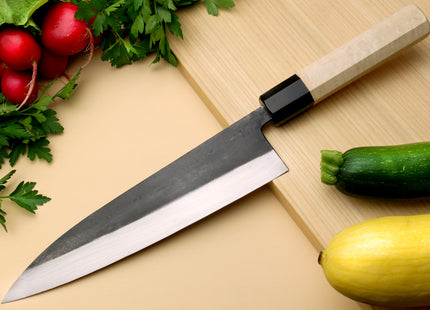 Yoshihiro Kurouchi High Carbon White Steel #2 Gyuto Japanese Chefs Knife with Camphor Handle