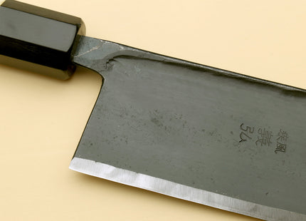 Yoshihiro Kurouchi High Carbon White Steel #2 Nakiri Japanese Vegetable Knife with Camphor Handle