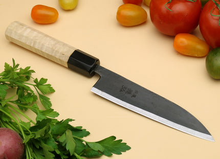 Yoshihiro Kurouchi High Carbon White Steel #2 Petty Utility Japanese Knife with Camphor Handle