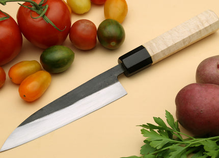 Yoshihiro Kurouchi High Carbon White Steel #2 Petty Utility Japanese Knife with Camphor Handle