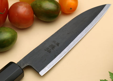Yoshihiro Kurouchi High Carbon White Steel #2 Petty Utility Japanese Knife with Camphor Handle