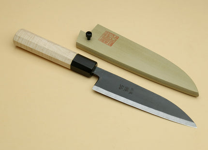 Yoshihiro Kurouchi High Carbon White Steel #2 Petty Utility Japanese Knife with Camphor Handle