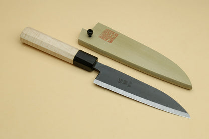 Yoshihiro Kurouchi High Carbon White Steel #2 Petty Utility Japanese Knife with Camphor Handle