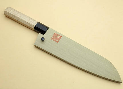 Yoshihiro Kurouchi High Carbon White Steel #2 Santoku Japanese Multipurpose Chef Knife with Camphor Handle