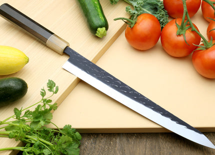 Yoshihiro Kurouchi Stainless Clad Nashiji High Performance SLD (Gyuto, Santoku, Nakiri, Sujihiki-Kiritsuke & Petty) 5pc Knife Set with Magnolia Saya