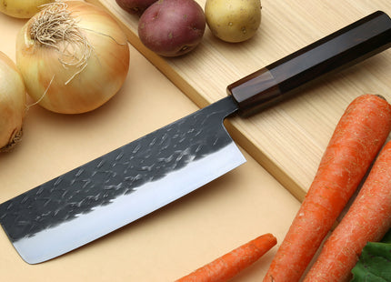 Yoshihiro Kurouchi Stainless Clad Nashiji High Performance SLD Nakiri & Petty 2pc Knife Set