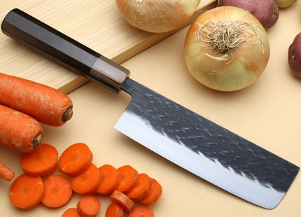 Yoshihiro Kurouchi Stainless Clad Nashiji High Performance SLD Nakiri Vegetable Knife