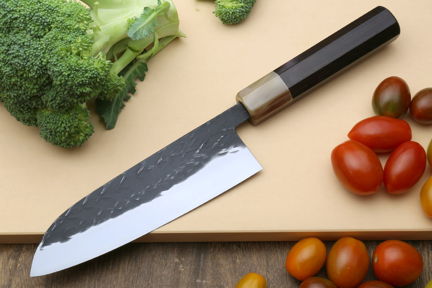 Yoshihiro Kurouchi Stainless Clad Nashiji High Performance SLD Santoku Multipurpose Knife