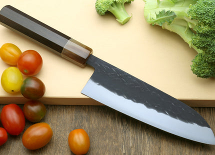 Yoshihiro Kurouchi Stainless Clad Nashiji High Performance SLD Santoku Multipurpose Knife
