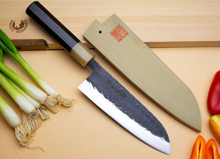 Yoshihiro Kurouchi Stainless Clad Nashiji High Performance SLD Santoku Multipurpose Knife