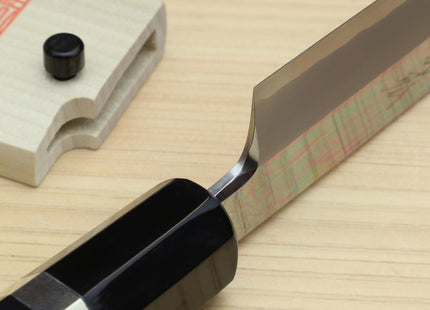 Yoshihiro Left-Handed Ginsan Mirror Polished Stain Resistant Steel Yanagi Sushi Sashimi Japanese Knife Triple Nickel Silver Ring and Ebony Handle
