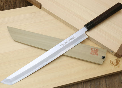 Yoshihiro Left Handed Hongasumi White Steel Sakimaru Takobiki Sushi Sashimi Japanese Knife Shitan Handle