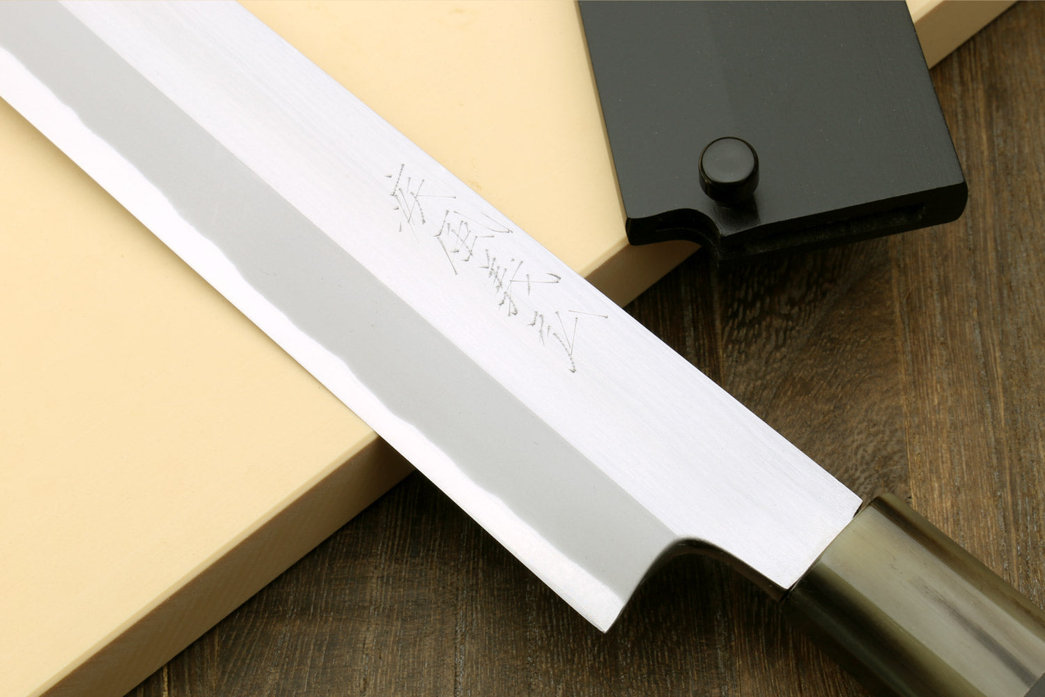 Yoshihiro Left Handed Masashi Hongasumi White Steel Yanagi Sushi Sashimi Japanese Knife Ebony Handle