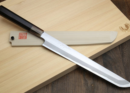 Yoshihiro Masashi Hongasumi White Steel Sakimaru Takobiki Sushi Sashimi Japanese Knife Ebony Handle