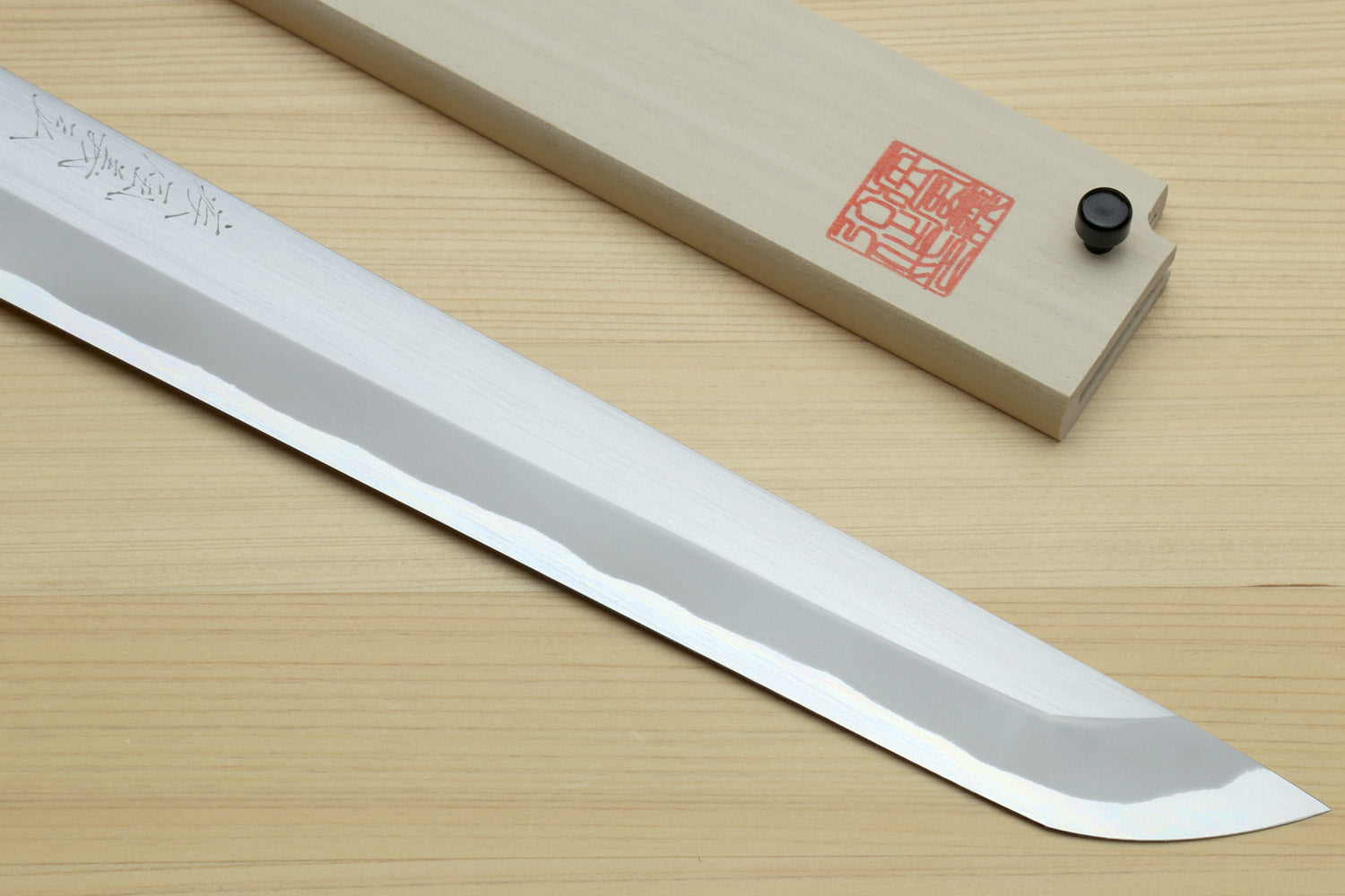 Yoshihiro Masashi Hongasumi White Steel Sakimaru Takobiki Sushi Sashimi Japanese Knife Ebony Handle