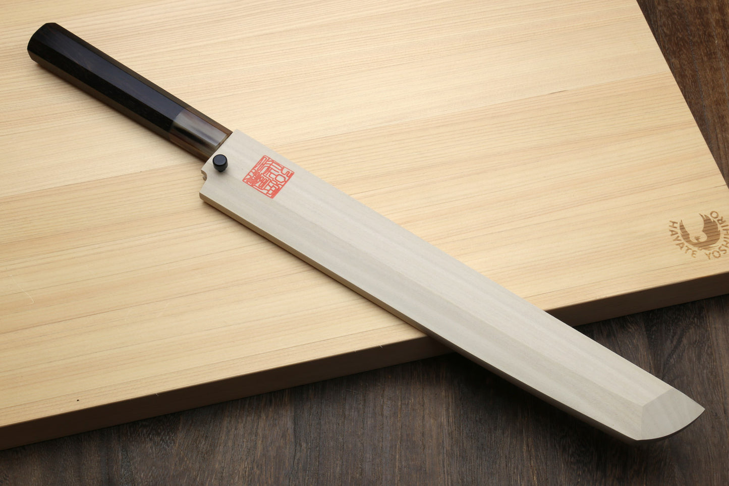 Yoshihiro Masashi Hongasumi White Steel Sakimaru Takobiki Sushi Sashimi Japanese Knife Ebony Handle