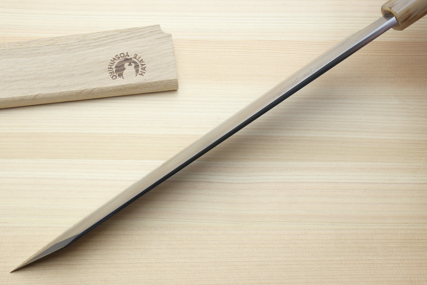 Yoshihiro Masashi Hongasumi White Steel Yanagi-Kiritsuke Sushi Sashimi Japanese Knife Ebony Handle