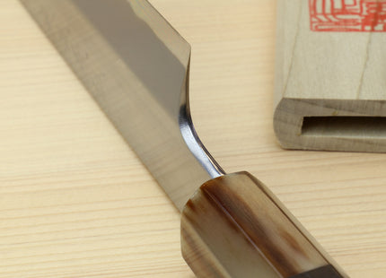 Yoshihiro Masashi Hongasumi White Steel Yanagi-Kiritsuke Sushi Sashimi Japanese Knife Ebony Handle
