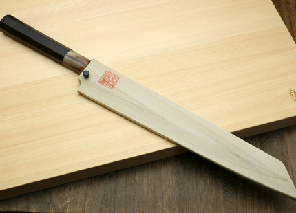 Yoshihiro Masashi Hongasumi White Steel Yanagi-Kiritsuke Sushi Sashimi Japanese Knife Ebony Handle
