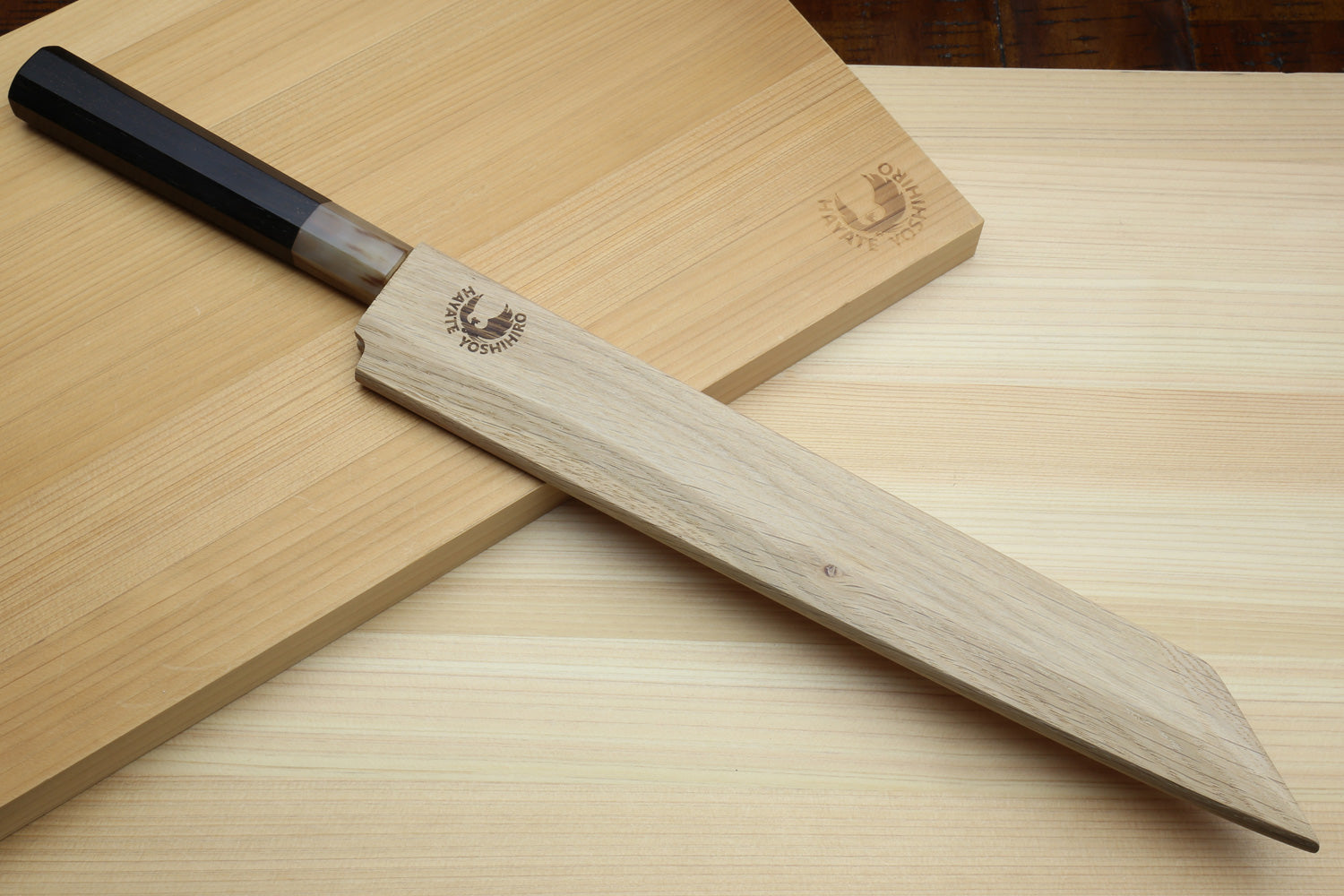 Yoshihiro Masashi Hongasumi White Steel Yanagi-Kiritsuke Sushi Sashimi Japanese Knife Ebony Handle