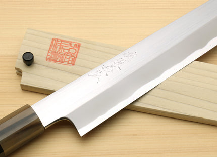 Yoshihiro Masashi Hongasumi White Steel Yanagi Sushi Sashimi Japanese Knife Ebony Handle