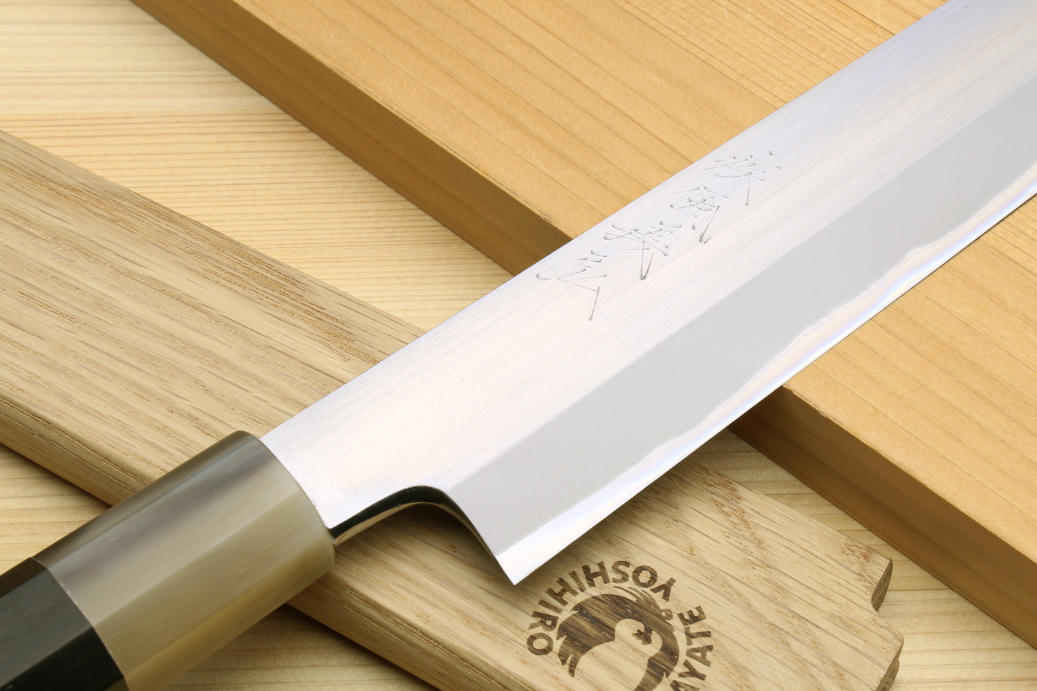 Yoshihiro Masashi Hongasumi White Steel Yanagi Sushi Sashimi Japanese Knife Ebony Handle