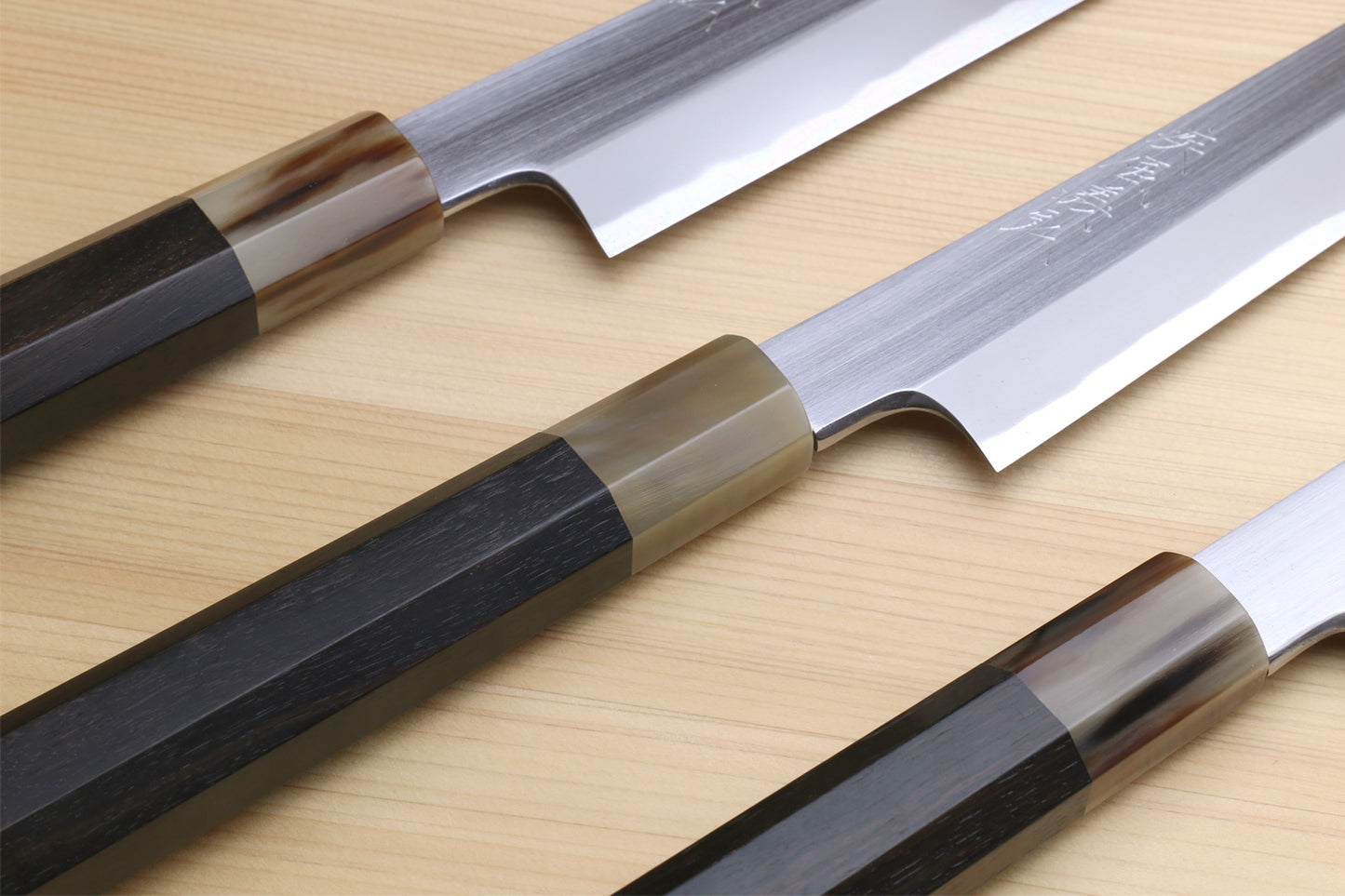 Yoshihiro Masashi Hongasumi White Steel Yanagi Sushi Sashimi Japanese Knife Ebony Handle